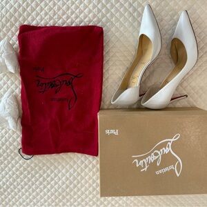 Christian Louboutin Iriza 85 Leather Pumps in White